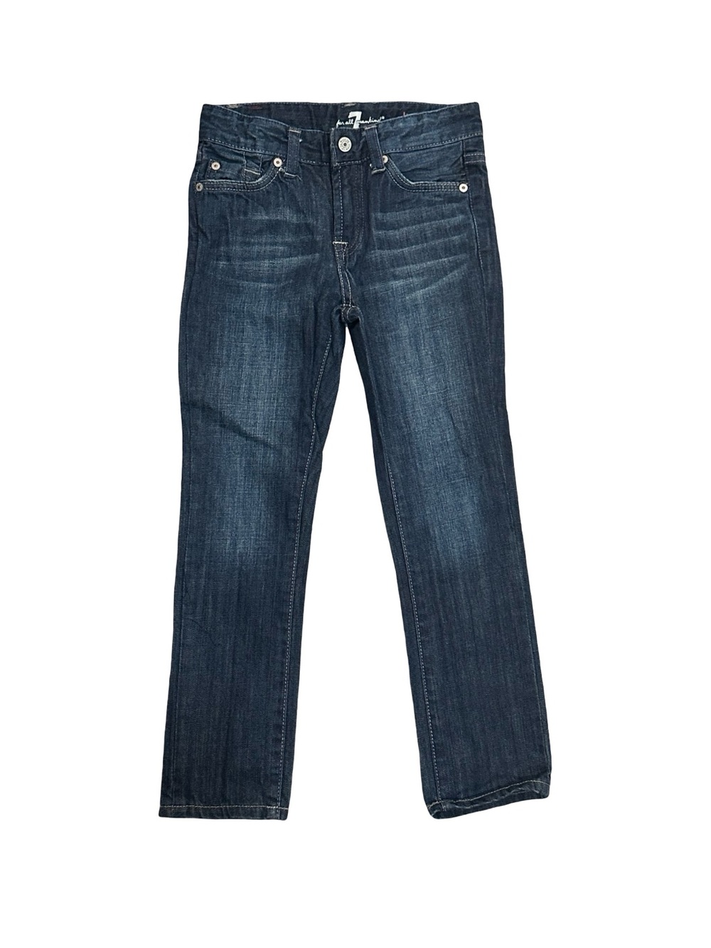 EUC 7 for all Mankind Boys Classic Dark Wash Skinny-Leg Jeans